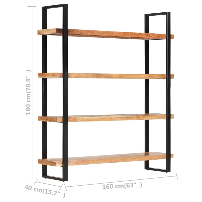 vidaXL 4-Tier Bookcase 160x40x180 cm Solid Acacia Wood