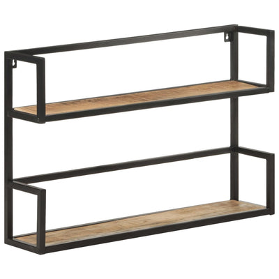 vidaXL Wall Shelf 80x20x60 cm Rough Mango Wood