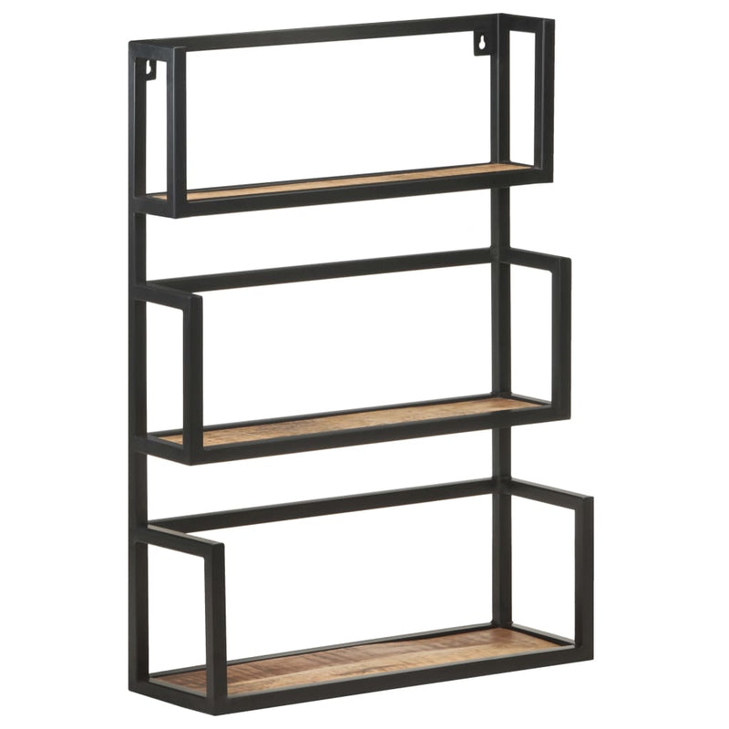 vidaXL Wall Shelf 60x20x85 cm Rough Mango Wood