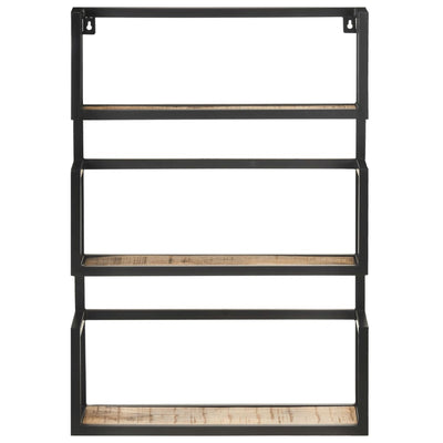 vidaXL Wall Shelf 60x20x85 cm Rough Mango Wood