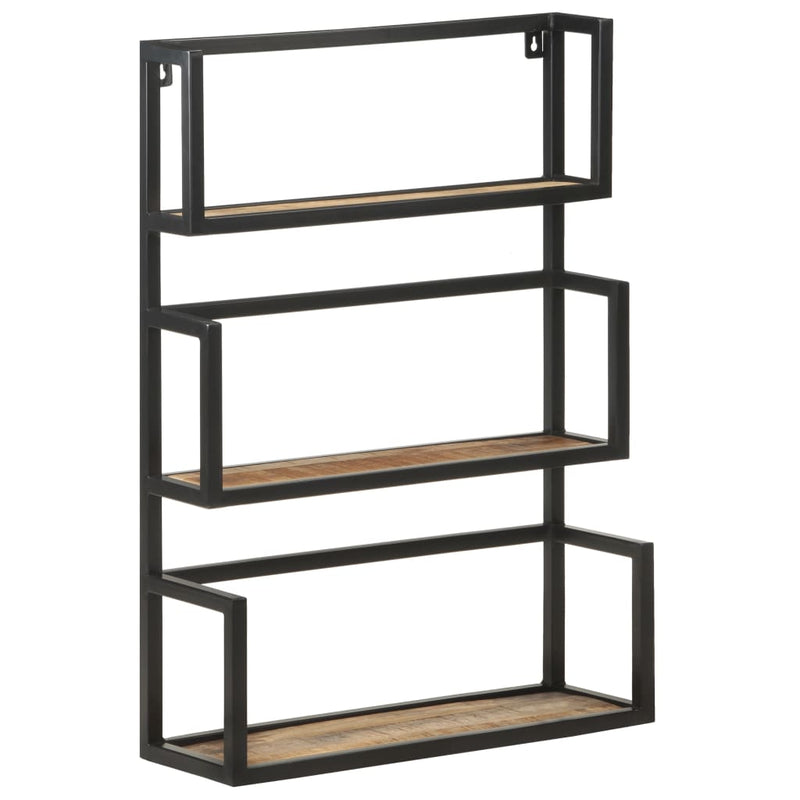 vidaXL Wall Shelf 60x20x85 cm Rough Mango Wood