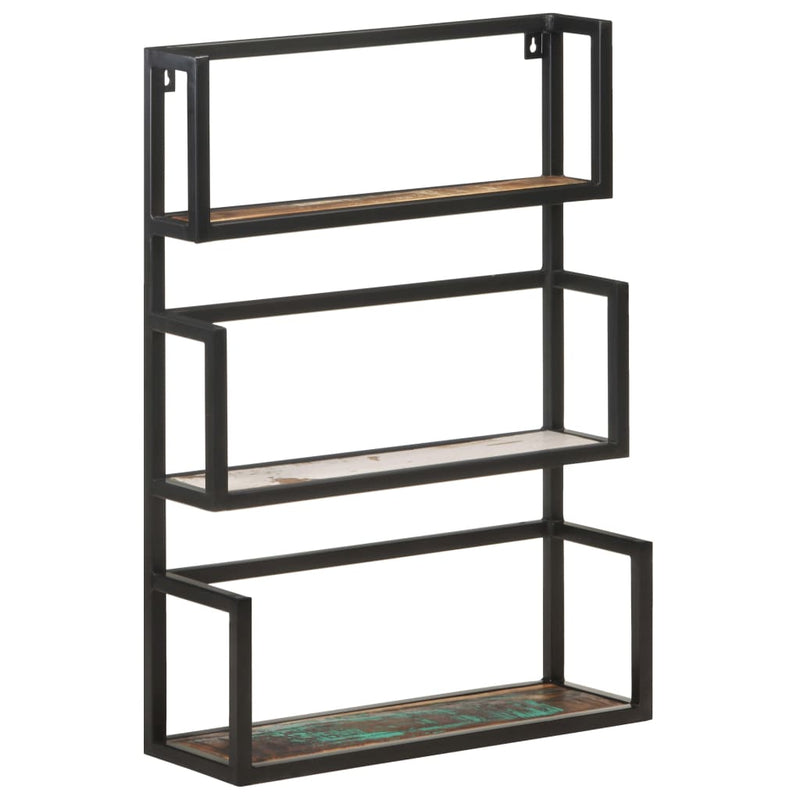vidaXL Wall Shelf 60x20x85 cm Solid Reclaimed Wood