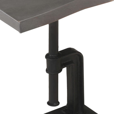 vidaXL Side Table Brown 45x35x49 cm Solid Acacia Wood & Cast Iron