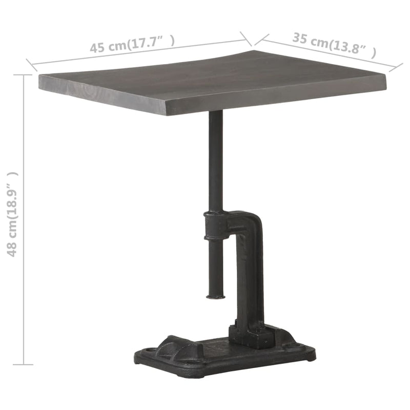 vidaXL Side Table Brown 45x35x49 cm Solid Acacia Wood & Cast Iron
