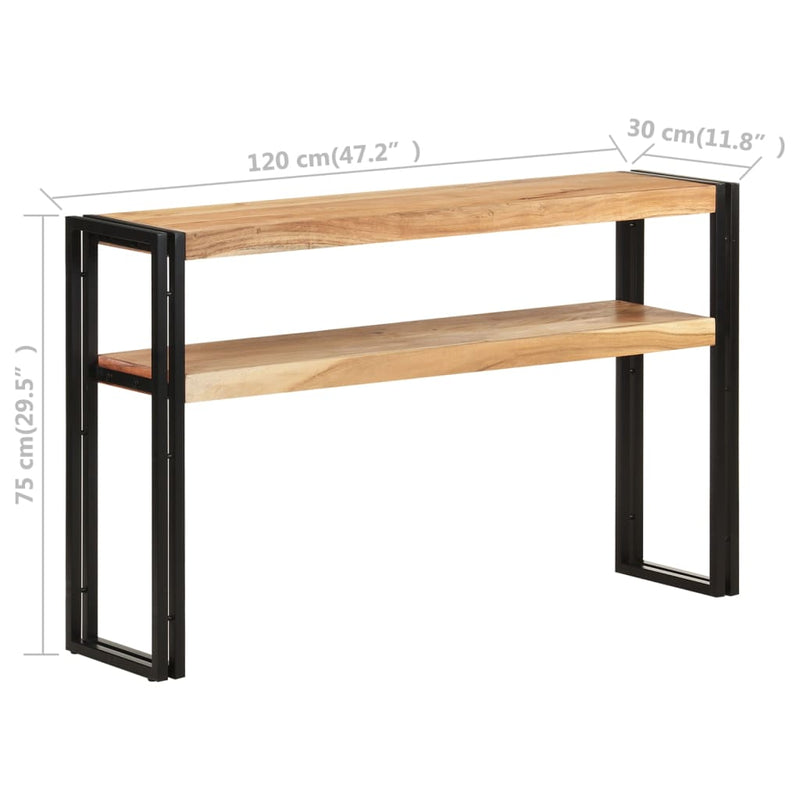 vidaXL Console Table 90x30x75 cm Solid Acacia Wood