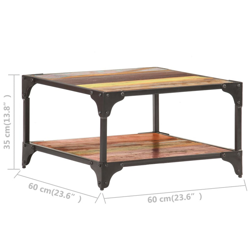 vidaXL Coffee Table 60x60x35 cm Solid Reclaimed Wood
