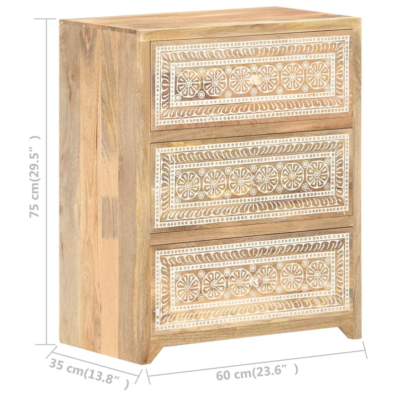 vidaXL Sideboard 60x35x75 cm Solid Mango Wood