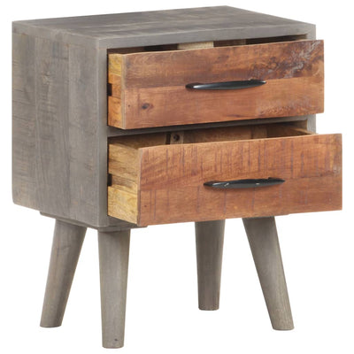 vidaXL Bedside Cabinet Grey 40x30x50 cm Solid Rough Mango Wood