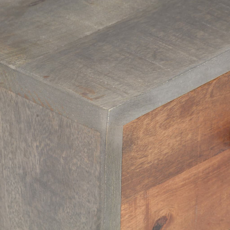 vidaXL Bedside Cabinet Grey 40x30x50 cm Solid Rough Mango Wood