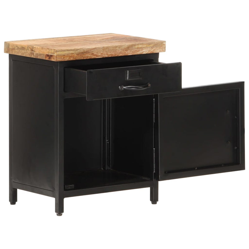 vidaXL Bedside Cabinet 40x30x52 cm Rough Mango Wood
