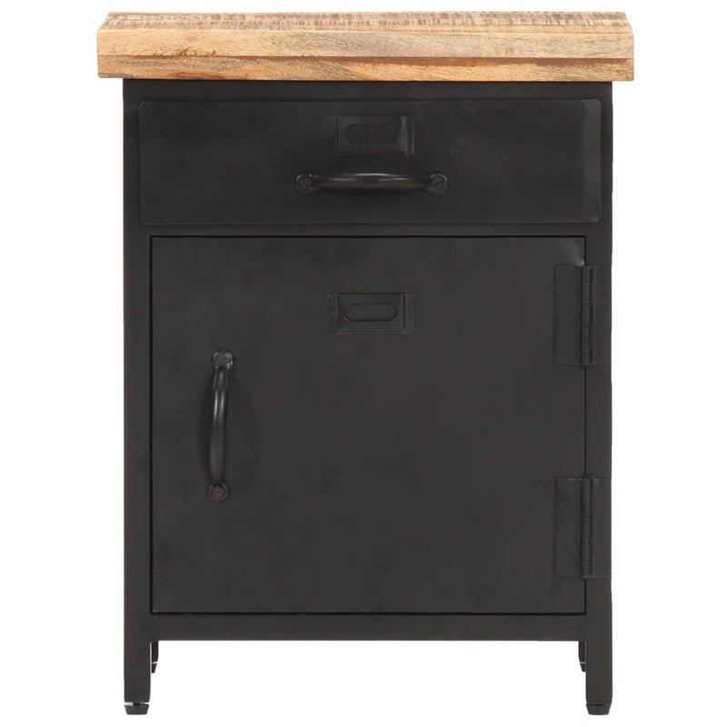 vidaXL Bedside Cabinet 40x30x52 cm Rough Mango Wood