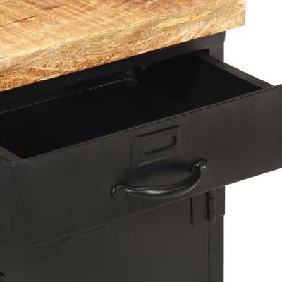 vidaXL Bedside Cabinet 40x30x52 cm Rough Mango Wood