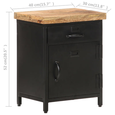 vidaXL Bedside Cabinet 40x30x52 cm Rough Mango Wood