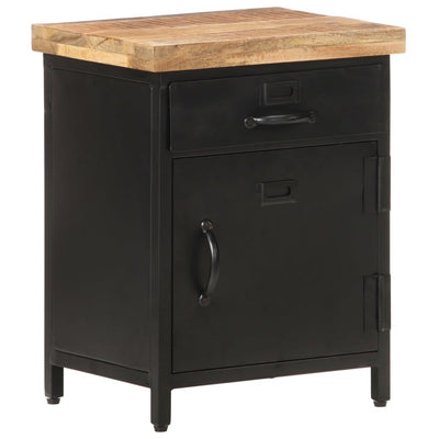 vidaXL Bedside Cabinet 40x30x52 cm Rough Mango Wood