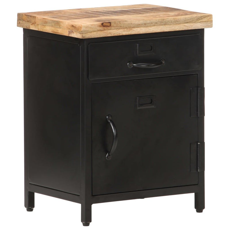 vidaXL Bedside Cabinet 40x30x52 cm Rough Mango Wood