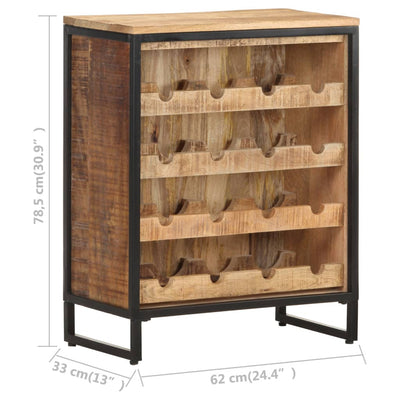 vidaXL Wine Cabinet 62x33x78.5 cm Rough Mango Wood