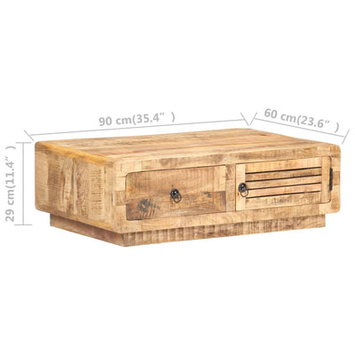 vidaXL Coffee Table 90x60x29 cm Rough Mango Wood