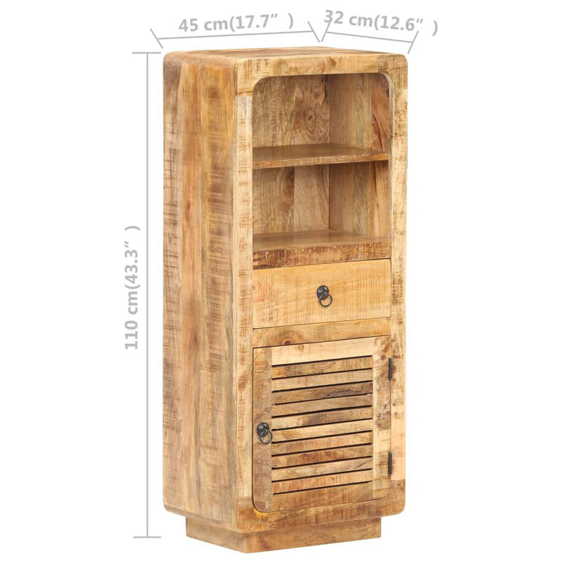 vidaXL Highboard 45x32x110 cm Rough Mango Wood