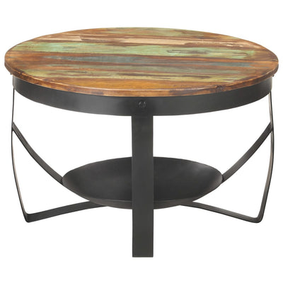 vidaXL Coffee Table Ø68x43 cm Solid Reclaimed Wood