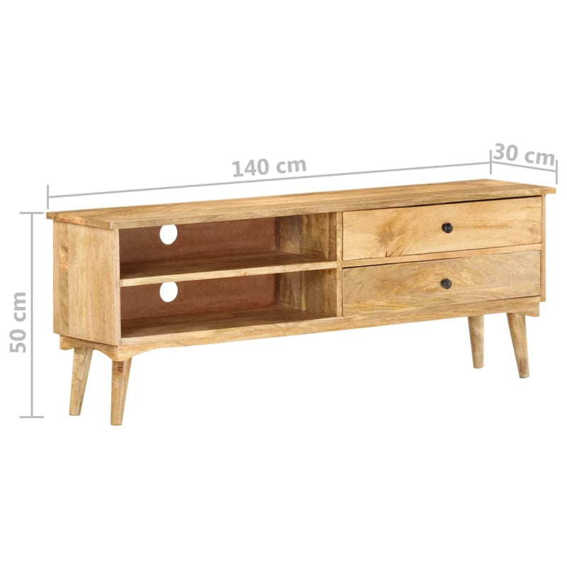 vidaXL TV Cabinet 140x30x50 cm Solid Mango Wood