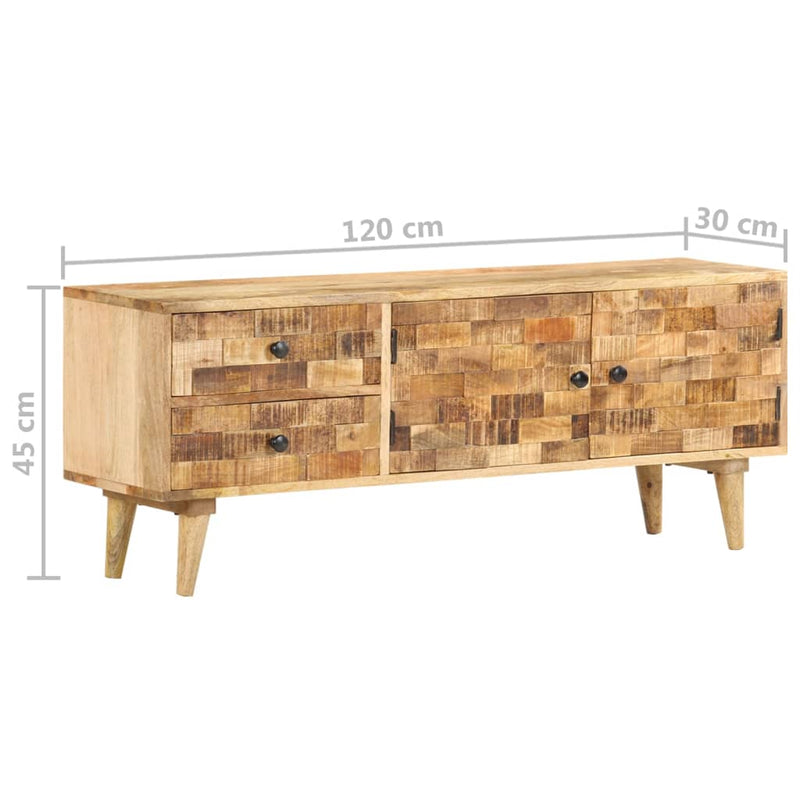 vidaXL TV Cabinet 120x30x45 cm Solid Mango Wood