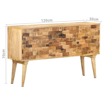 vidaXL Sideboard 120x30x70 cm Solid Mango Wood