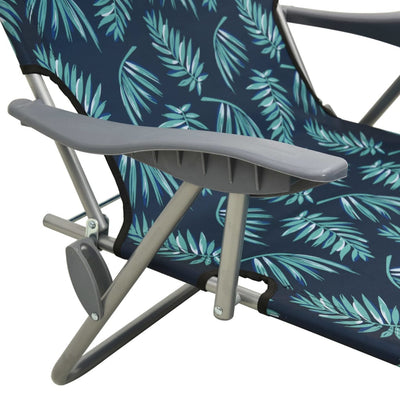 vidaXL Sun Lounger with Canopy Steel Blue