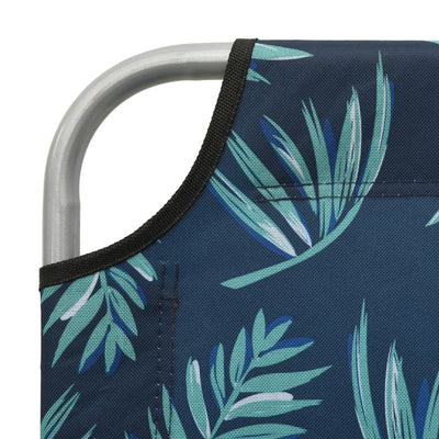 vidaXL Sun Lounger with Canopy Steel Blue