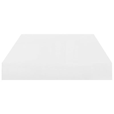 vidaXL Floating Wall Shelves 2 pcs High Gloss White 40x23x3.8 cm MDF