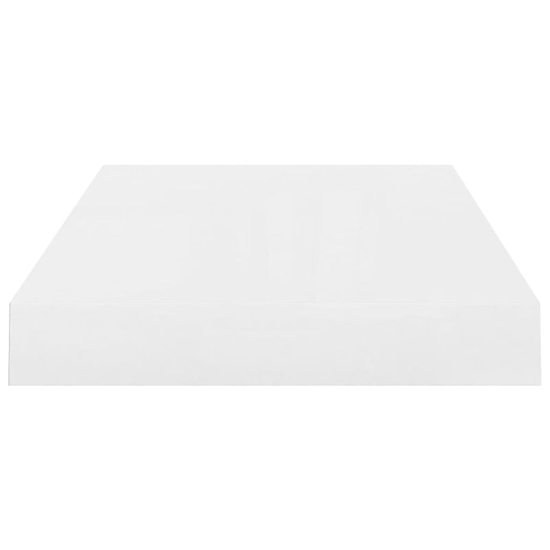 vidaXL Floating Wall Shelves 2 pcs High Gloss White 40x23x3.8 cm MDF