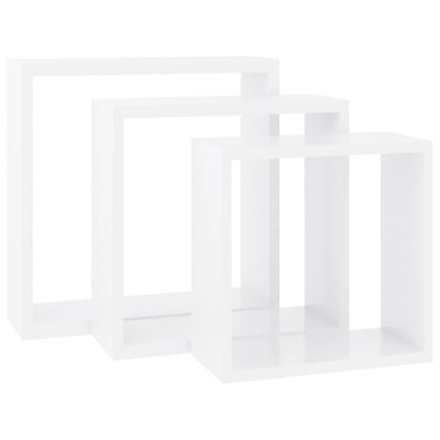 vidaXL Wall Cube Shelves 3 pcs Black MDF