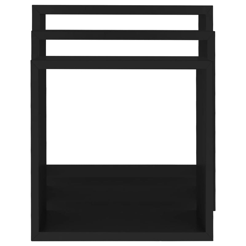 vidaXL Wall Cube Shelves 3 pcs Black MDF
