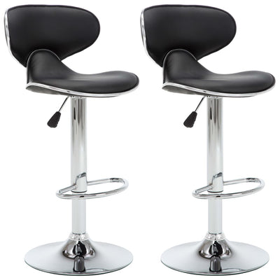 vidaXL Bar Stools 2 pcs Black Faux Leather