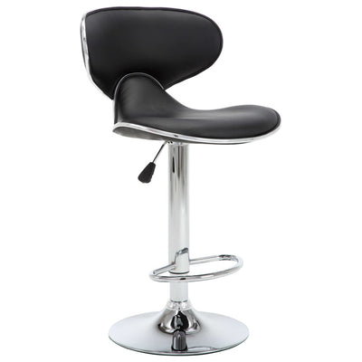 vidaXL Bar Stools 2 pcs Black Faux Leather