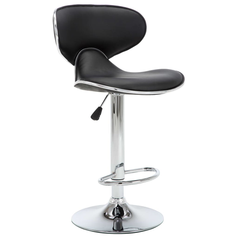 vidaXL Bar Stools 2 pcs Black Faux Leather
