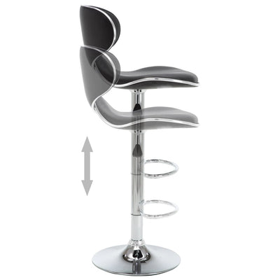 vidaXL Bar Stools 2 pcs Black Faux Leather