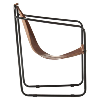 vidaXL Relaxing Armchair Black Real Leather