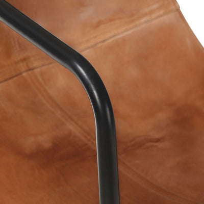 vidaXL Relaxing Armchair Black Real Leather