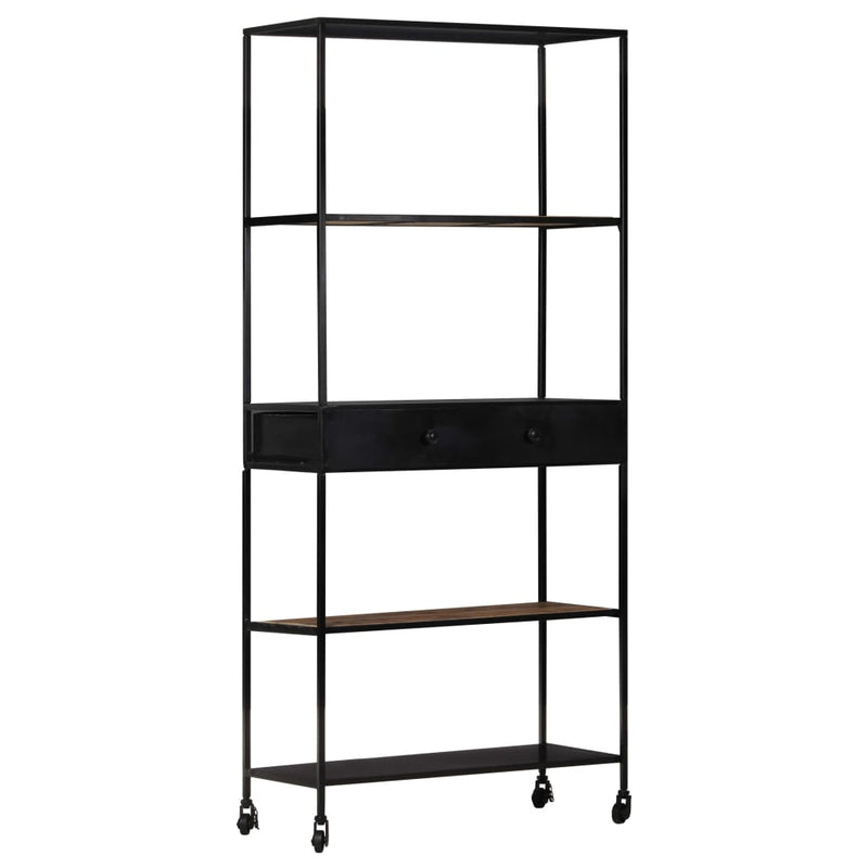 vidaXL Book Cabinet 60x35x180 cm Rough Mango Wood & Iron