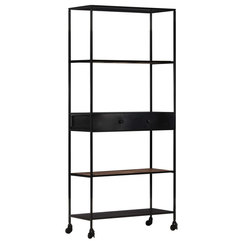 vidaXL Book Cabinet 60x35x180 cm Rough Mango Wood & Iron