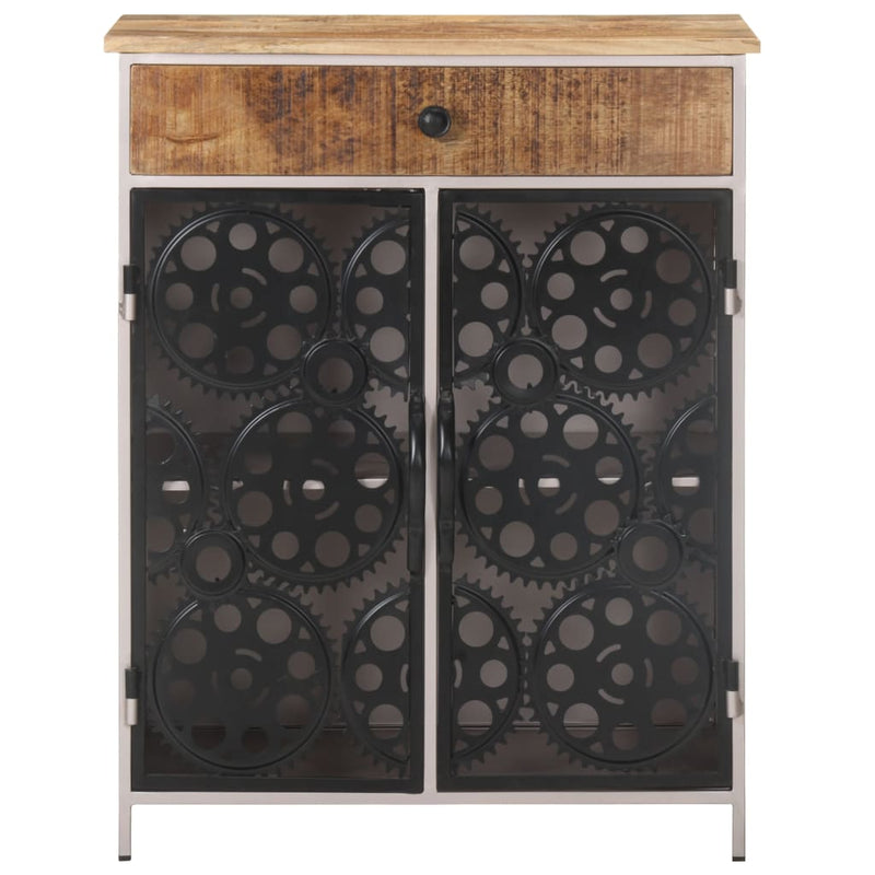vidaXL Sideboard 60x35x75 cm Rough Mango Wood & Iron