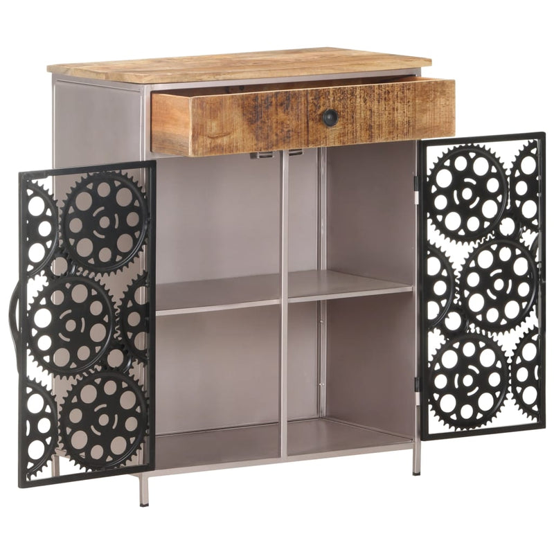 vidaXL Sideboard 60x35x75 cm Rough Mango Wood & Iron