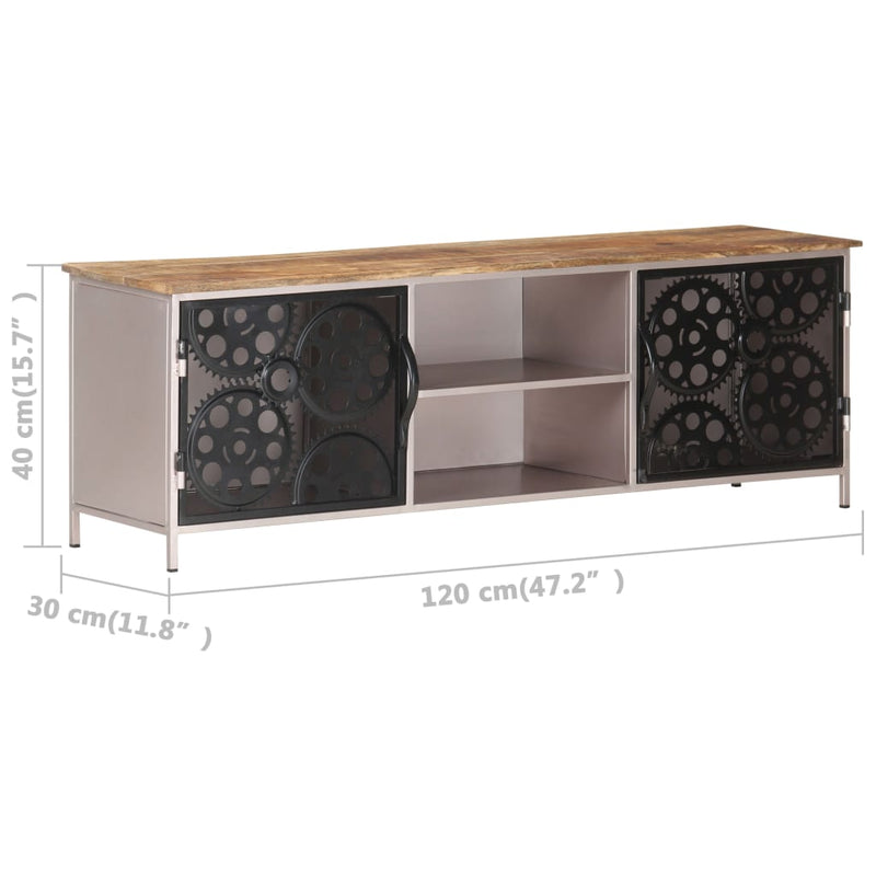 vidaXL TV Cabinet 120x30x40 cm Rough Mango Wood