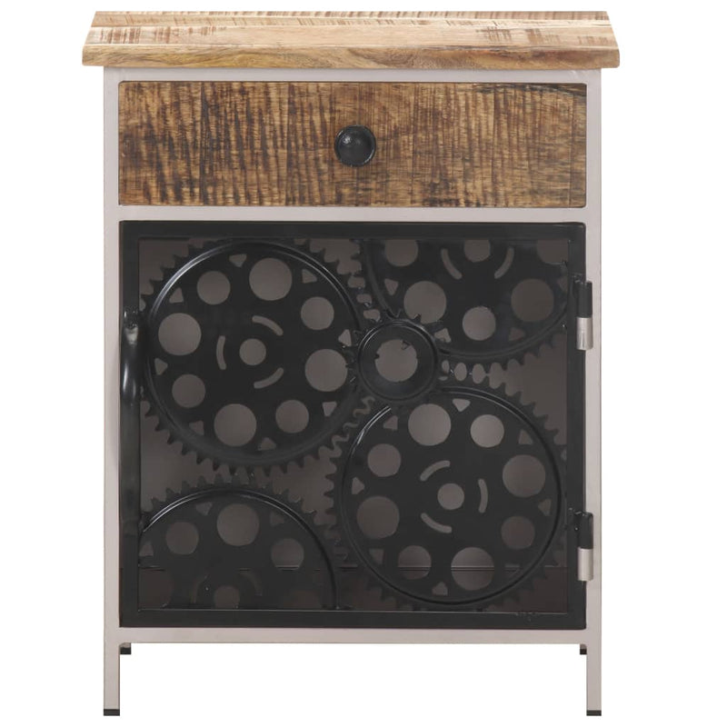 vidaXL Bedside Cabinet 40x30x50 cm Rough Mango Wood