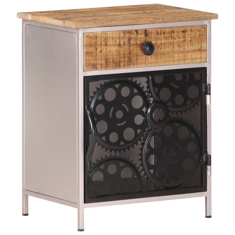 vidaXL Bedside Cabinet 40x30x50 cm Rough Mango Wood