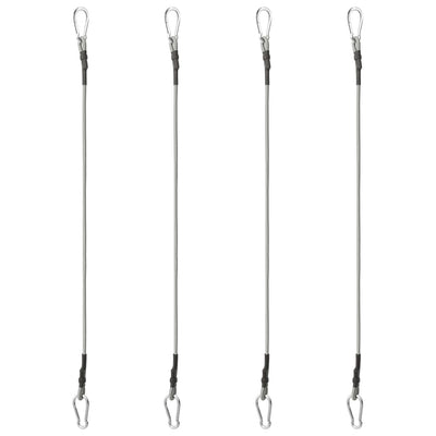 vidaXL Ropes with Carabiner 4 pcs Rubber