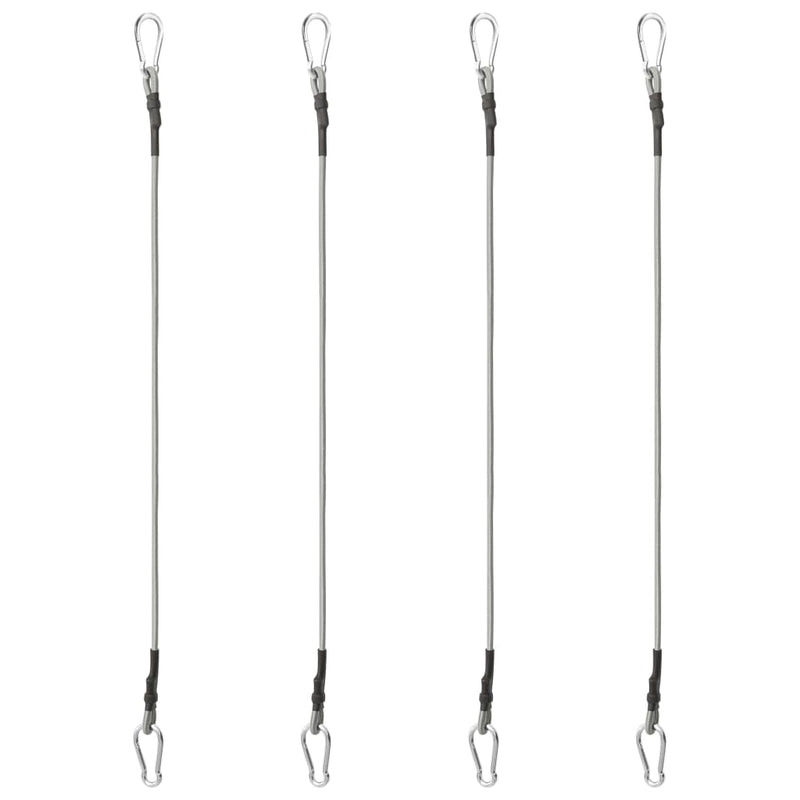 vidaXL Ropes with Carabiner 4 pcs Rubber