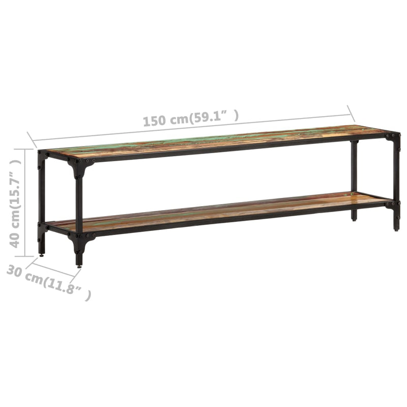 vidaXL TV Cabinet 150x30x40 cm Solid Reclaimed Wood