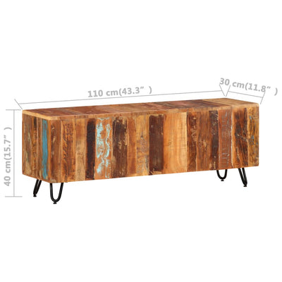 vidaXL TV Cabinet 110x30x40 cm Solid Reclaimed Wood