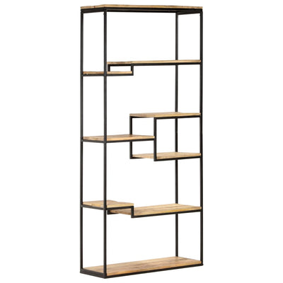 vidaXL Bookcase 80x30x180 cm Rough Mango Wood